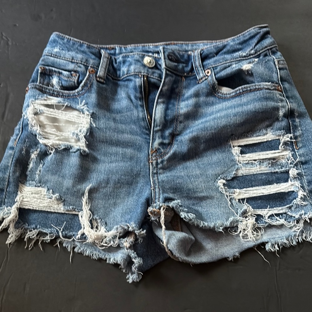 American Eagle Outfitters Ripped Blue Jean Shorts